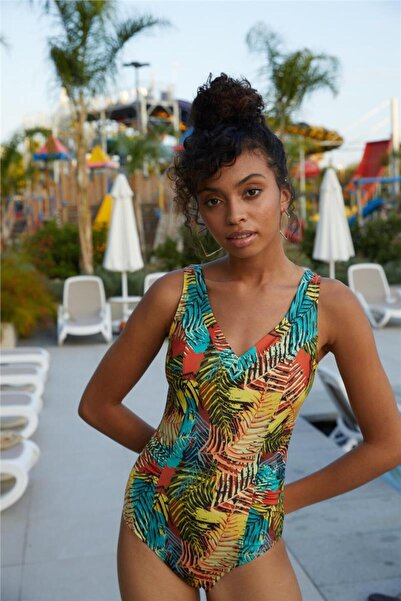 Louren M2467 ملابس السباحة ذات الرقبة على شكل V