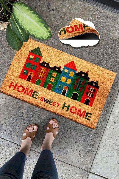 Chilai Home Coco Tecta Natural Koko Mat, 40X60 cm Bristle Door Front Mat