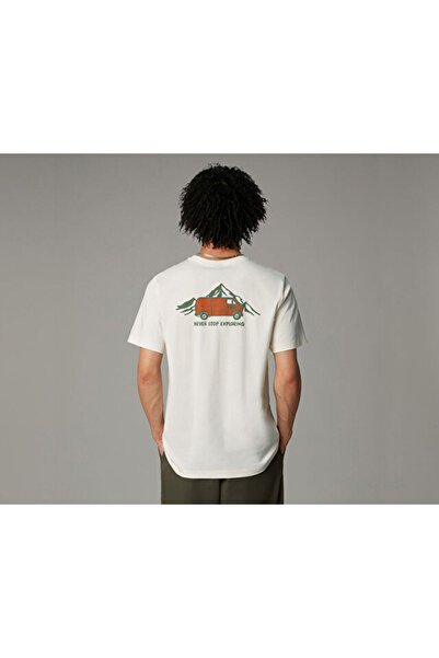 THE NORTH FACE Ανδρικό μπλουζάκι με γραφικά γραφικά εξωτερικού χώρου M Ss NF0A8C1ZQLI1 Λευκό