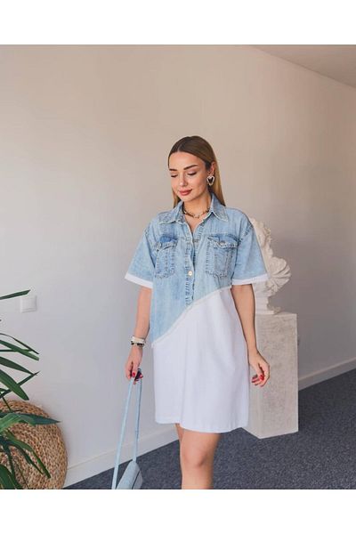 ADA MODA Denim dress with cotton