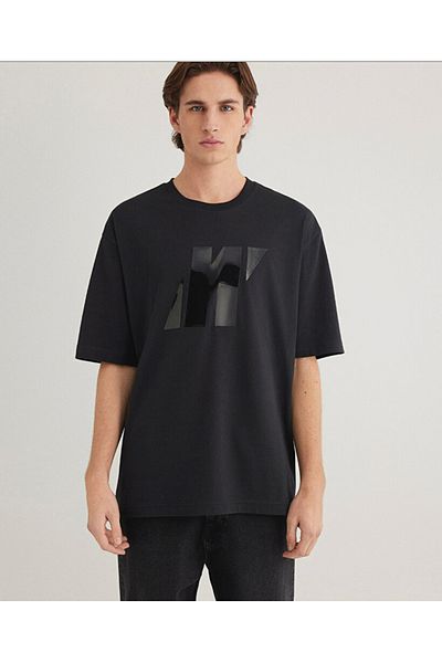 Mavi Black Men's Regular Fit Printed T-Shirt Dmk- 0612752 .71379-Prologo