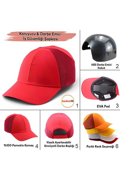 Badem10 Lightweight Work Security Impact Protective Protection Head Hat Hard Hat Unisex Camouflage Baseball Style Helmet Hat