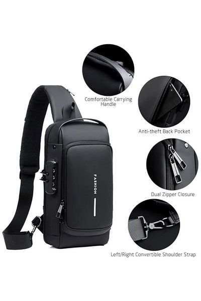 Primo Plus Multi-functional Crossbody Bag With Usb Charging Port