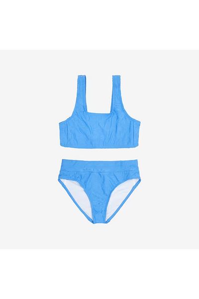 Decathlon Παιδικό Σετ μπικίνι με ψηλόμεσο κόψιμο - Μπλε - 500 LAO MIAMI
