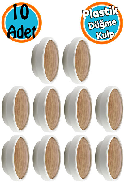 NZB Mobilya Kulp Düğme Ahşap Desenli Aytaşı Çekmece Mutfak Dolabı Dolap Kulpu Kulbu Kulpları 10 Adet