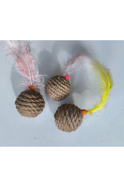 colezium Jut Rope Knitted Cat Play Ball 5 cm