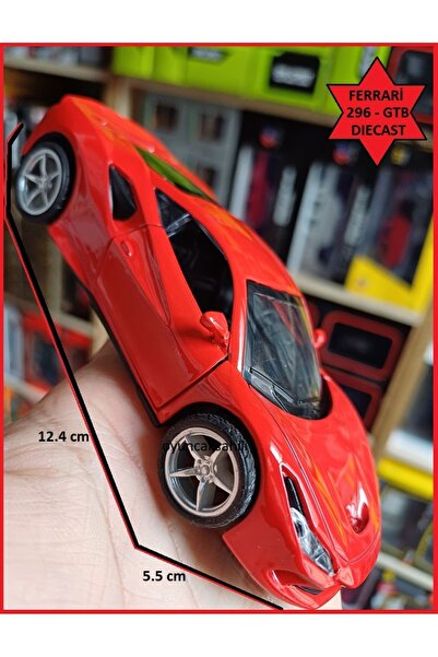 OYUNCAKSAHİLİ فيراري 296 GTB دييكاست معدن ستايل 12.4 سم مجموعة نموذج أبواب ال...