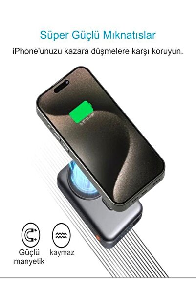 DEANB Pw103 22.5w Hızlı Şarj 5000mah Kapasiteli 1type-c 1usb Powerbank – Manyetik Magsafe