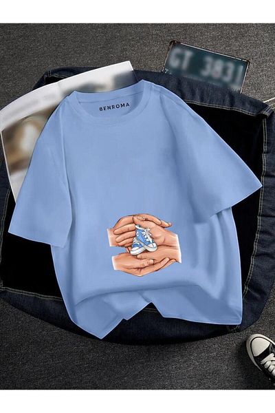 BENROMA T-SHIRT IMPRIMAT PANTOFI ALBAȘI ÎN MÂNĂ DE MATERNITATE