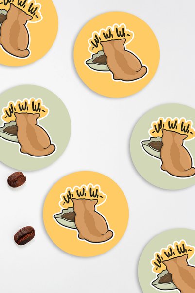 Home "Wi Wi Wi" Coaster – Guaranteed to Make Cat Lovers Laugh! 6 Mdf Pieces