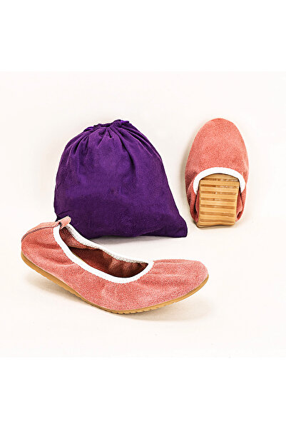 Foldy Hakiki Deri Pembe Katlanabilir Kadın Babet