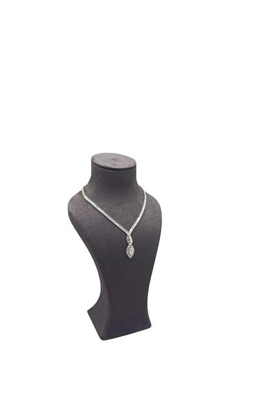 MeGass Dekor Domestic Production Luxury Model Geranium Fabric Smoked Color Length 31 cm Necklace Jewelry Display Mannequin