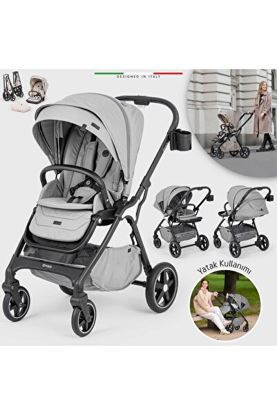 Elele Hera Çift Yönlü Bebek Arabası Silver Gri