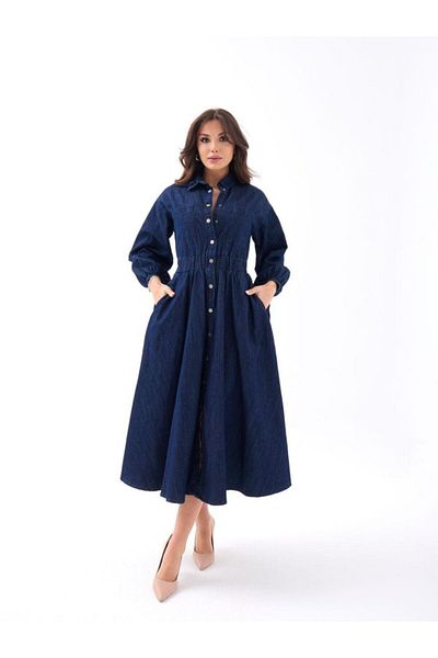 MODAVERA 6707 Denim Dress-Blue