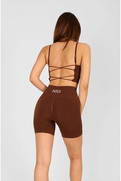 NTB Nature The Brand Jambiere scurte cu push-up NTB de culoare maro