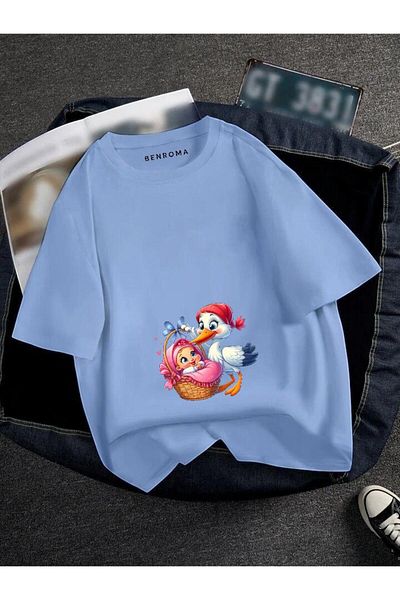 BENROMA FETĂ ÎN COȘUL DE MATERNITATE T-SHIRT IMPRIMAT