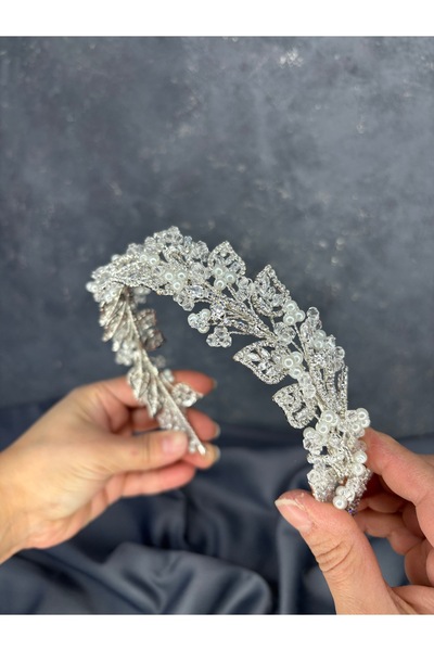 Hayalperest boncuk Danica Noble Zircon Queen Crown and Turban Accessory