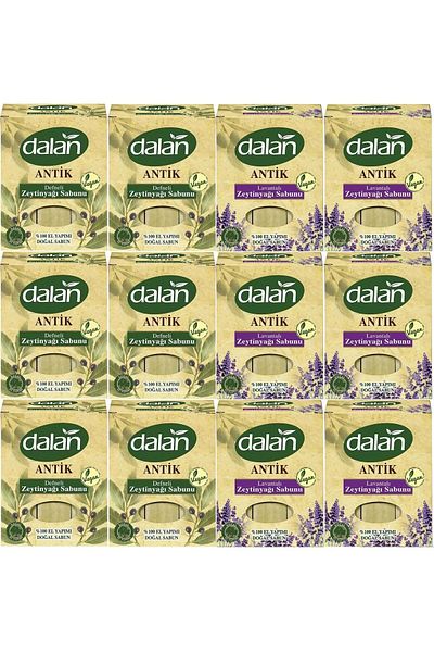Dalan Ancient Laurel Olive Oil Soap 900Gr (Classic & Lavender) (Mixed Set of 12)