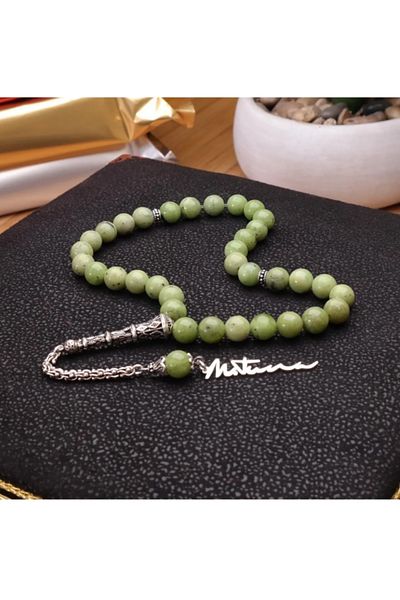 dergah tesbih Custom Signature Designed Jade Stone Rosary for Your Name
