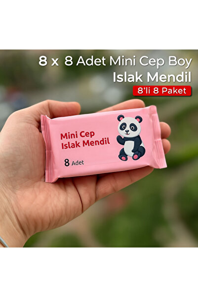 isometric 64 Yaprak (8 Paket) taşınabilir Mini Islak Mendil Taşınabilir Cep Ç...