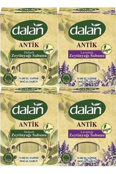 Dalan Ancient Laurel Olive Oil Soap 900Gr (Classic & Lavender) (Mixed Set of 4)