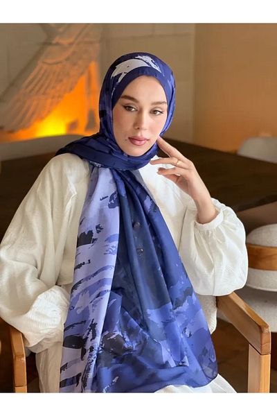 Modakaşmir Ocean Pattern Lina Shawl