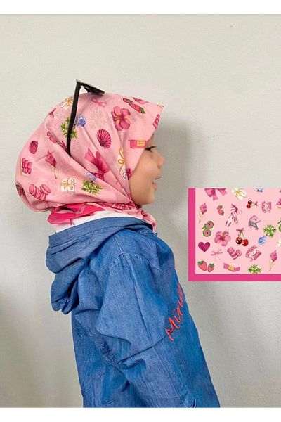 Sima Pink Sima Bd Cotton Kids Scarf