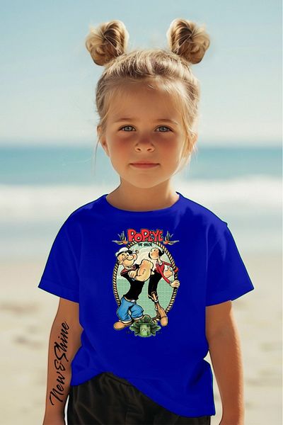 New Shine 1 tricou este un cadou pentru achiziții de 6 și mai sus în coș - Tricou pentru copii oversize cu imprimeu Popeye