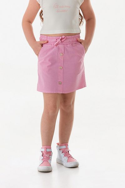 Fulla Moda Girl's Skirt with Tie-Up Buttons at the Waist