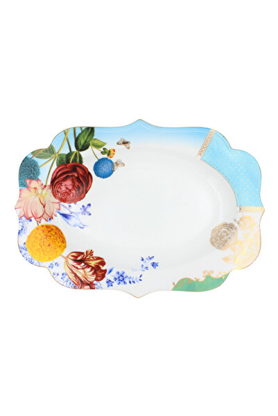 Pip Studio Oval platter, porcelain Royal Flowers collection, Brand