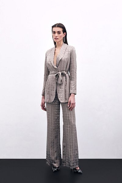 Sateen Mink Wide Leg Trousers