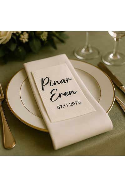 Karter İnovasyon Luxurious Personalizable 100Pcs Wedding Napkins for Engagement and Promise Invitations
