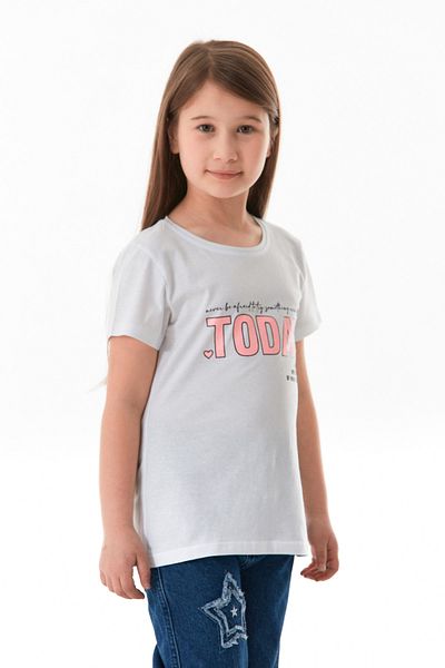 Fulla Moda 100% βαμβάκι σήμερα εμπριμέ για κορίτσια μπλουζάκι
