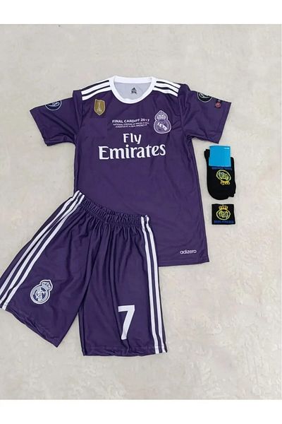 yenteks Tricou de fotbal Ronaldo violet pentru copii