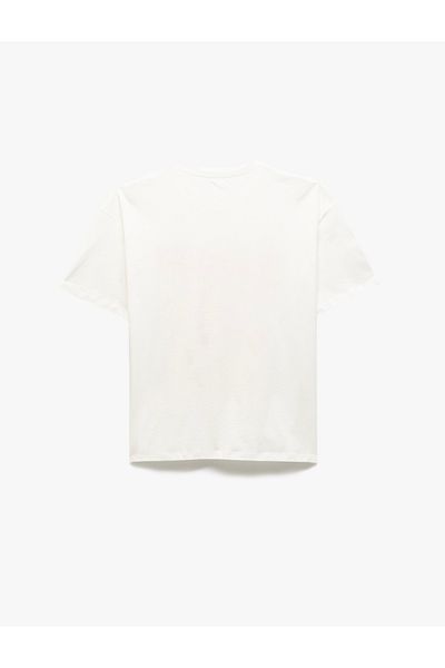 Koton Bow Fruit Printed Crew Neck Short Sleeve Oversize T-Shirt