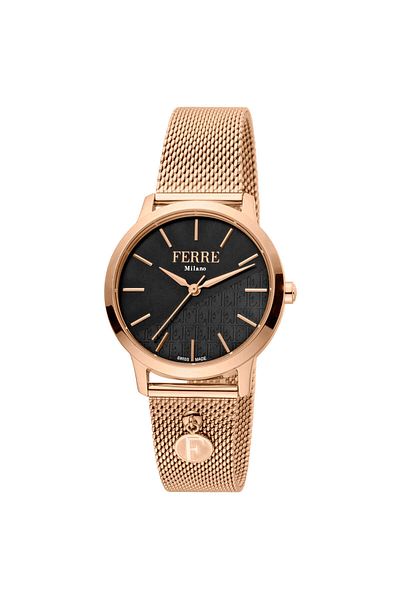 Ferre Milano FM1L152M0091 Watch FM1L152M0091 Women Rose Gold with Black dial Quartz mechanism