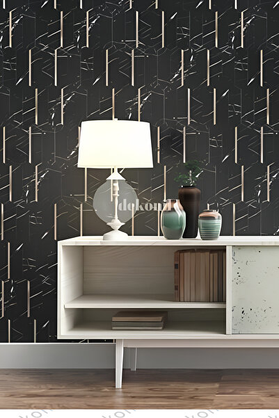 Dekonil Kendinden Yapışkanlı Duvar ve Tavan Mozaik Karo Mermeri Siyah Gold 27...