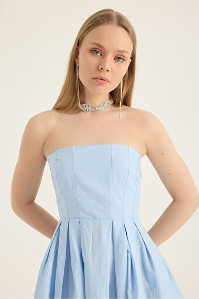 SEVİLEN Rochie de vară midi fără bretele