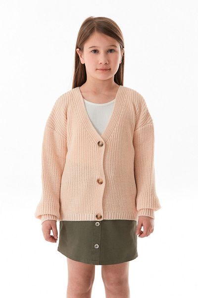 Fulla Moda Basic V-Neck Buttoned Girl's Knitwear Cardigan