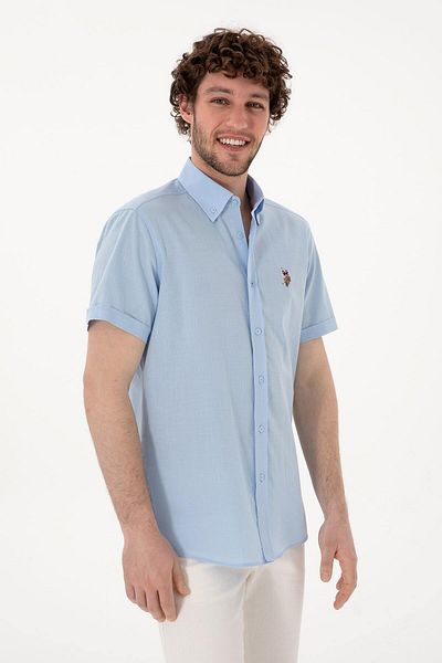 U.S. Polo Assn. Elfygl025y Cămașă albastru deschis pentru bărbați 2083854