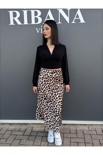 Bigdart Σατέν φούστα με σχέδιο 8031