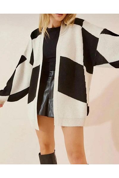 MODA MHE Γυναικείο μπουφάν με χοντρή ζακέτα