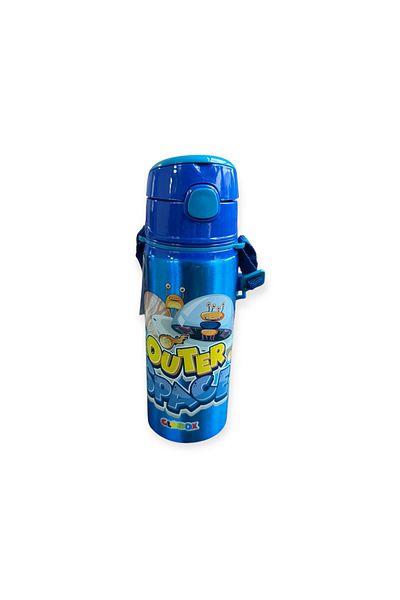 Polin Aluminum Metal Flask with Straw 600ml