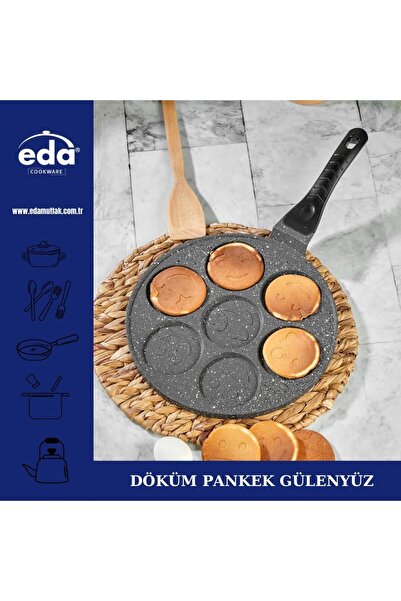 Eda Granit Pankek Tava 28 Cm Gülen Yüz Emojili Pankek Tavası