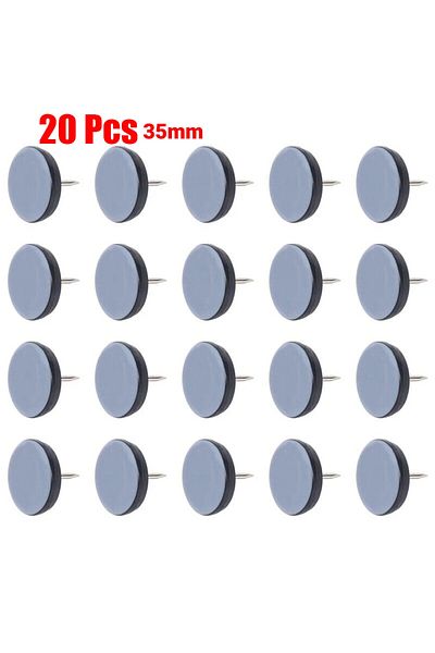 Choice 35mm 20pcs 20Pcs Furniture Leg Sliders Pads With Nail Feet Furniture Moving Gliders Mover Floor Prot