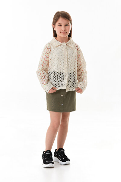 Fulla Moda Блузка з ґудзиками та вишивкою для дівчаток