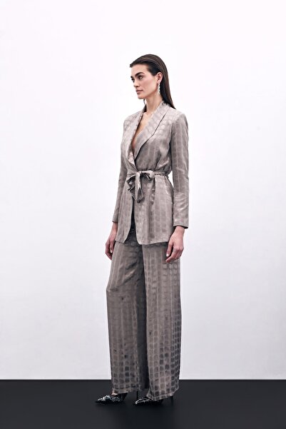 Sateen Bol Paça Pantolon - Vizon