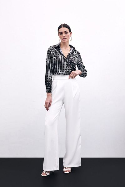 Sateen Cămașă cu model pătrat negru