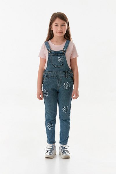 Fulla Moda Floral Embroidered Girl's Salopet