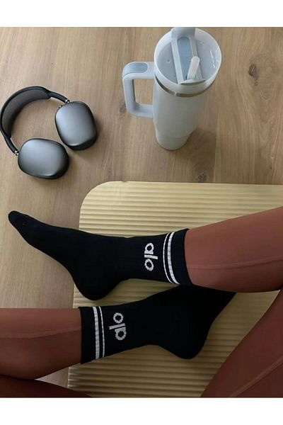 ÖZGESTORE 2 balení černých a bílých ponožek na jógu